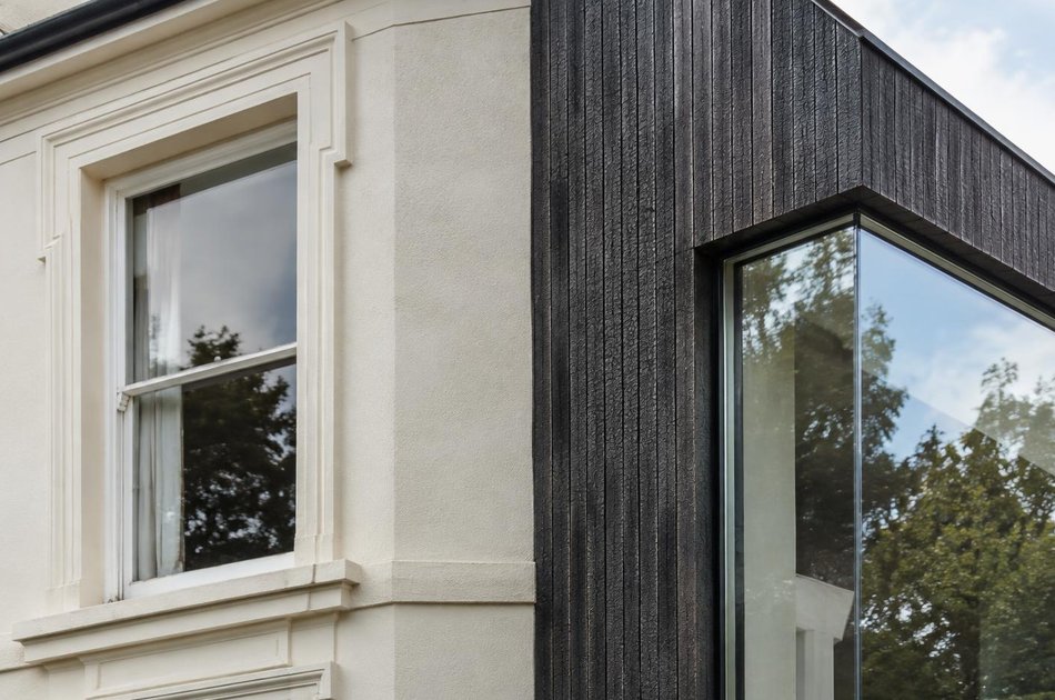 Period facade beside a new contemporary extension in Addiscombe