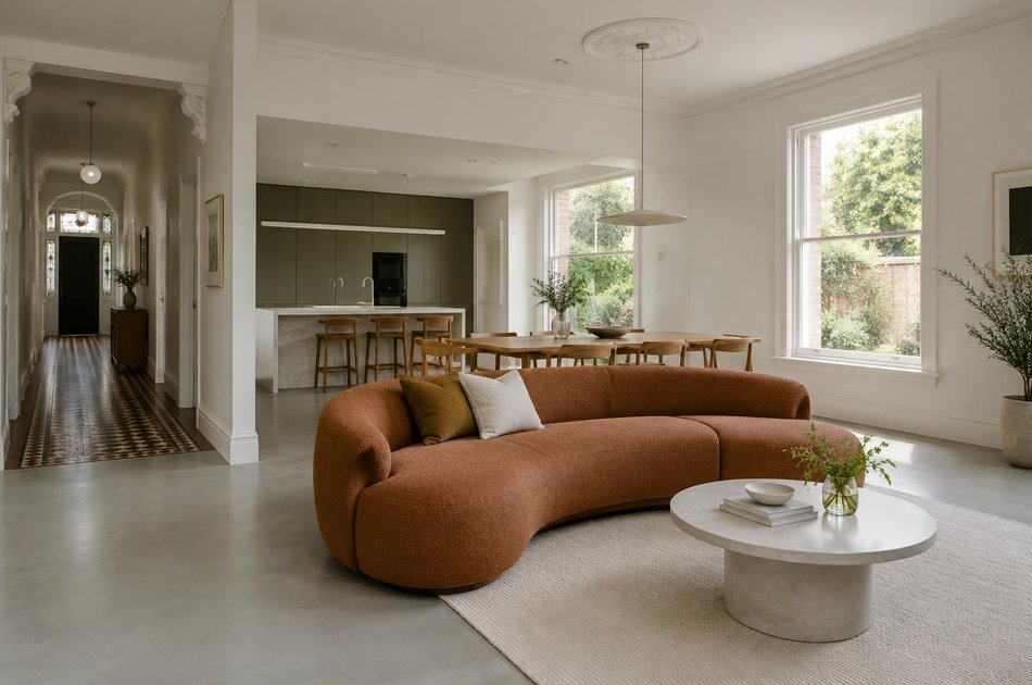 Refurbished modern interior with a retained period feature in Addiscombe