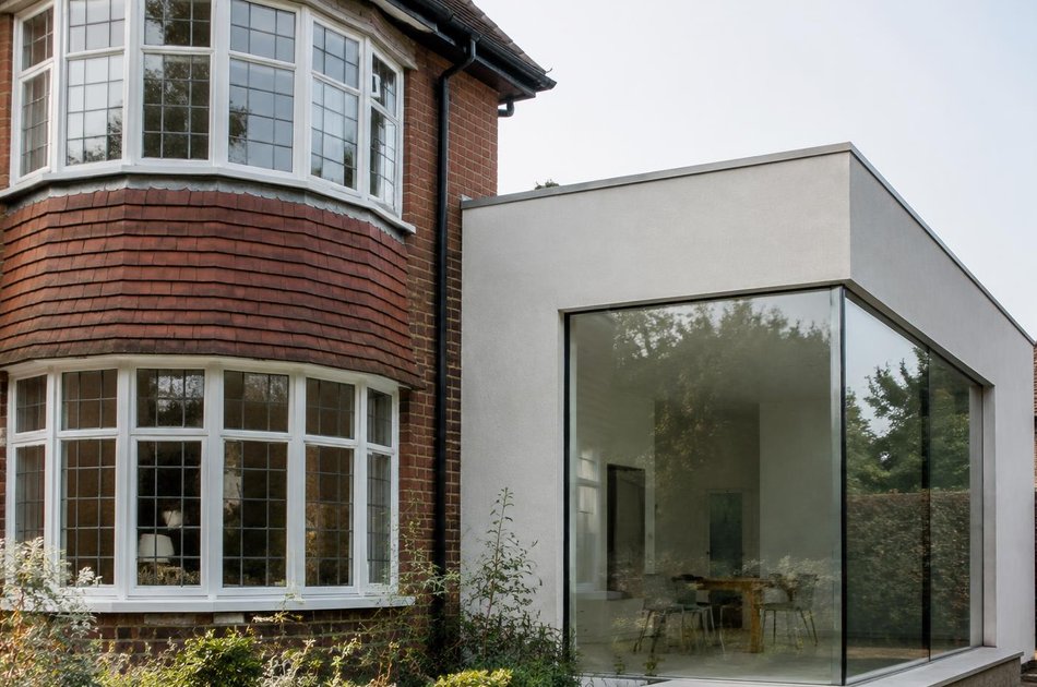 Period facade beside a new contemporary extension in Barn Hill