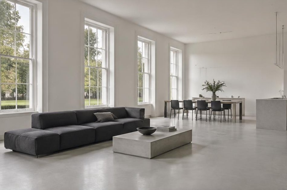 Refurbished open-plan interior behind a Georgian facade in Blackheath