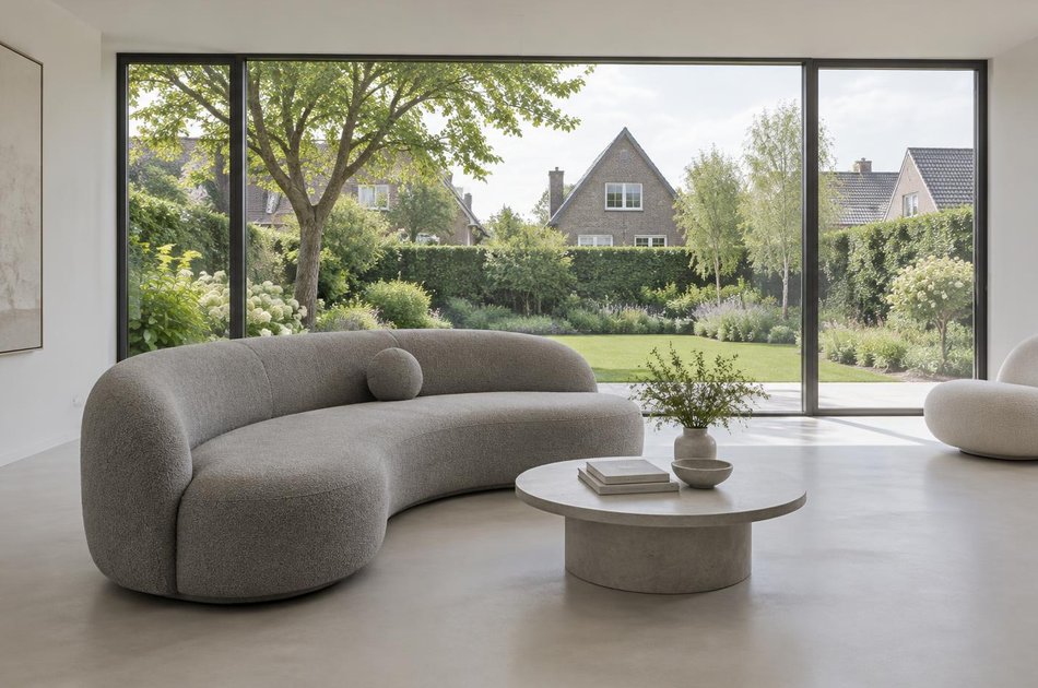 Contemporary living space opening onto a garden in Bromley