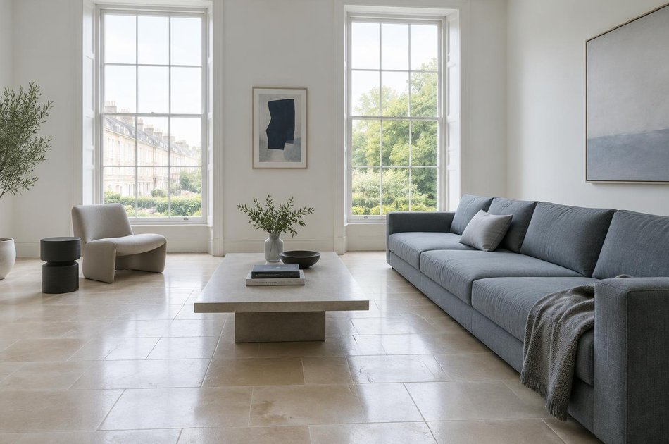 Refurbished modern interior with a retained period feature in Chipping Barnet