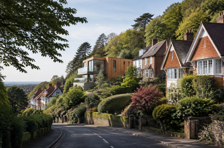 Contemporary house on a residential street in Coulsdon