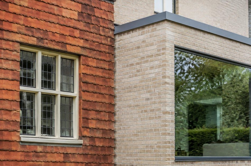 Period facade beside a new contemporary extension in Coulsdon