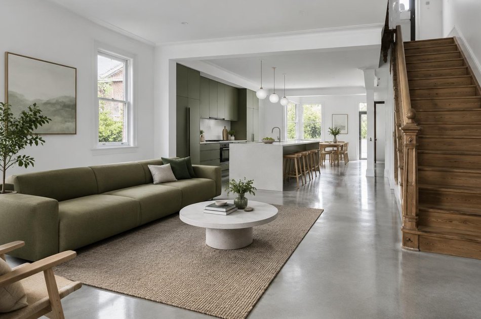 Refurbished modern interior with a retained period feature in Coulsdon