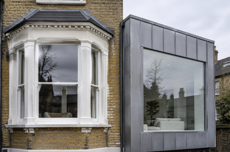 Period facade beside a new contemporary extension in Croydon