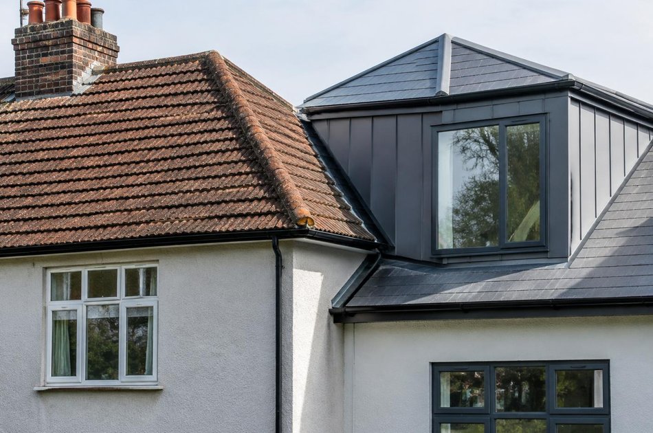 Period facade beside a new contemporary extension in Elm Park