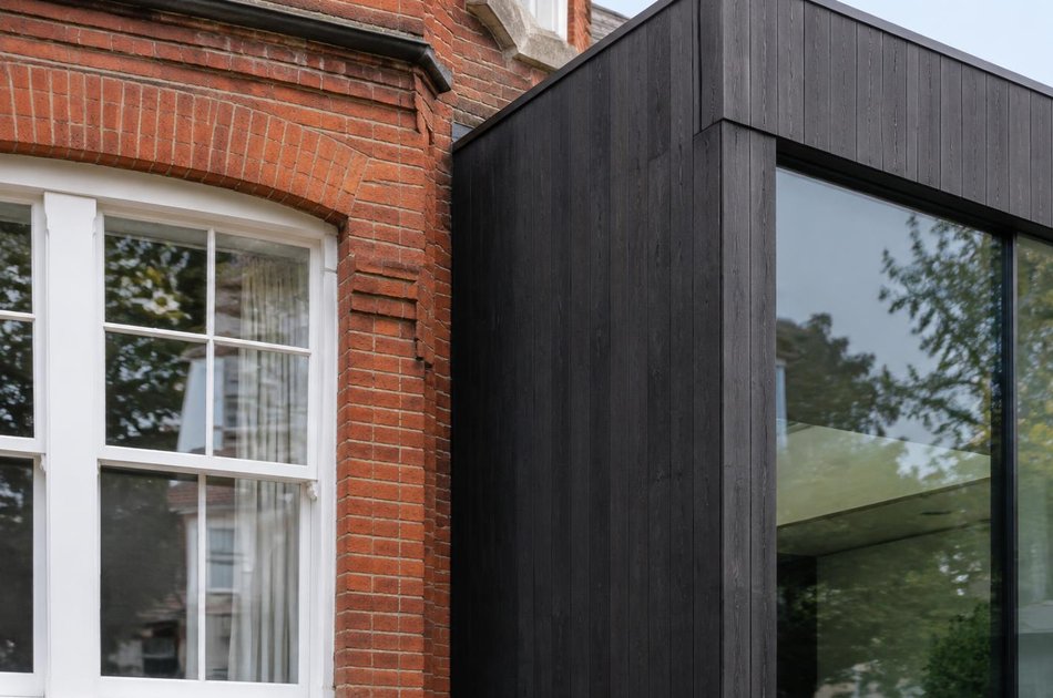 Period facade beside a new contemporary extension in Feltham