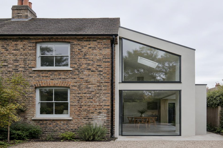 Period facade beside a new contemporary extension in Forty Hill