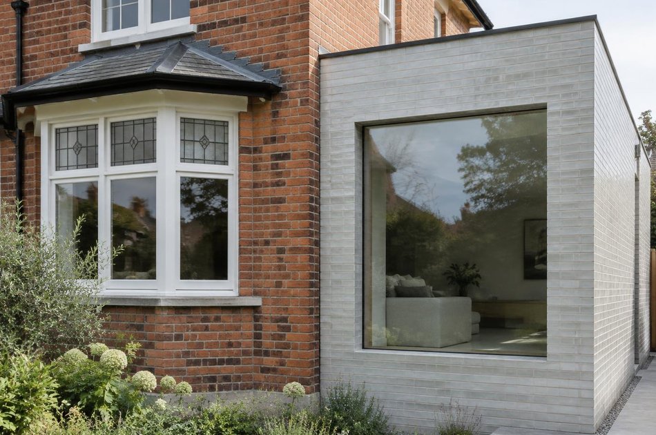 Period facade beside a new contemporary extension in Golders Green