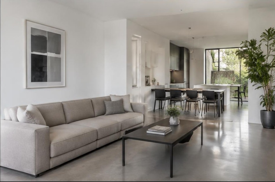Contemporary refurbished living room with local garden views in Hackney Central