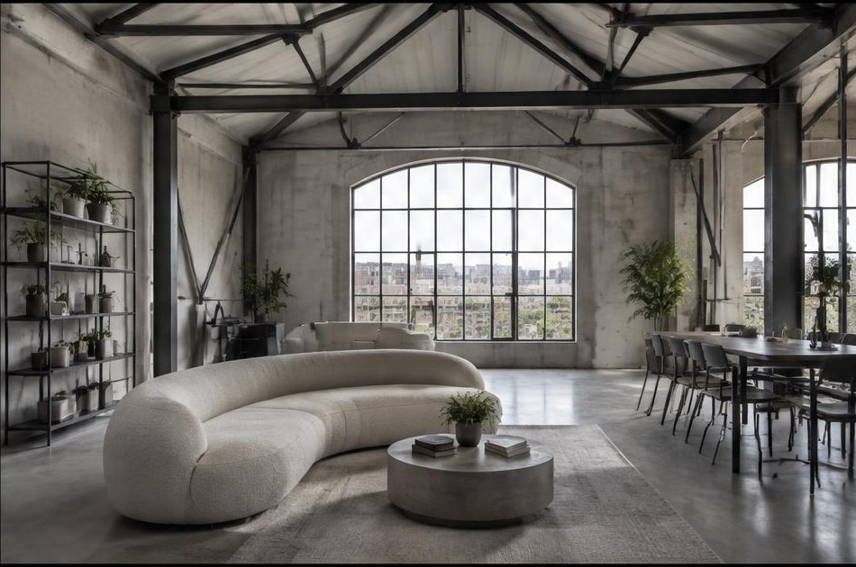 Contemporary refurbished living room with local garden views in Hackney Wick