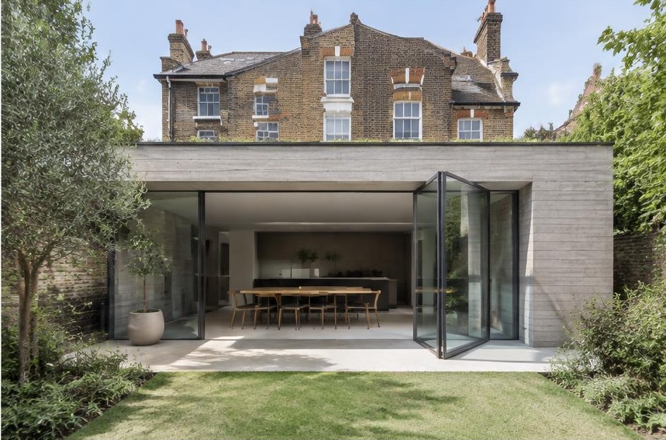 Contemporary glazed garden extension behind a period home in Balham