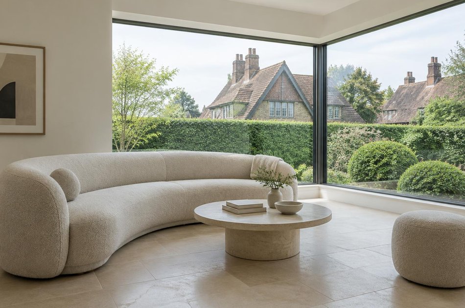 Contemporary living space opening onto a garden in Hampstead Garden Suburb