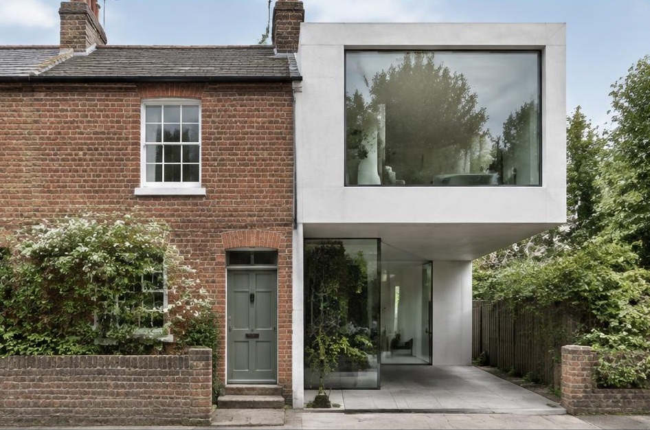 Retained historic facade meeting a bold contemporary residential addition in Hampton Wick