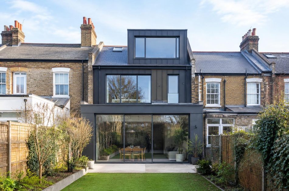 Metal-clad loft dormer and rear extension on a Victorian terrace in Hanwell