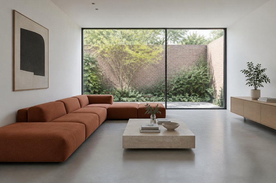 Contemporary living space opening onto a garden in Harlesden