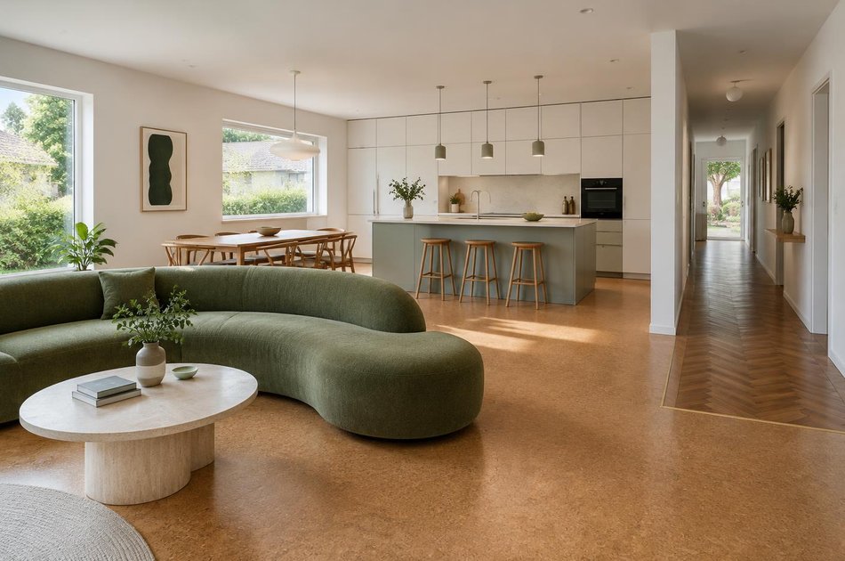 Refurbished modern interior with a retained period feature in Harold Hill