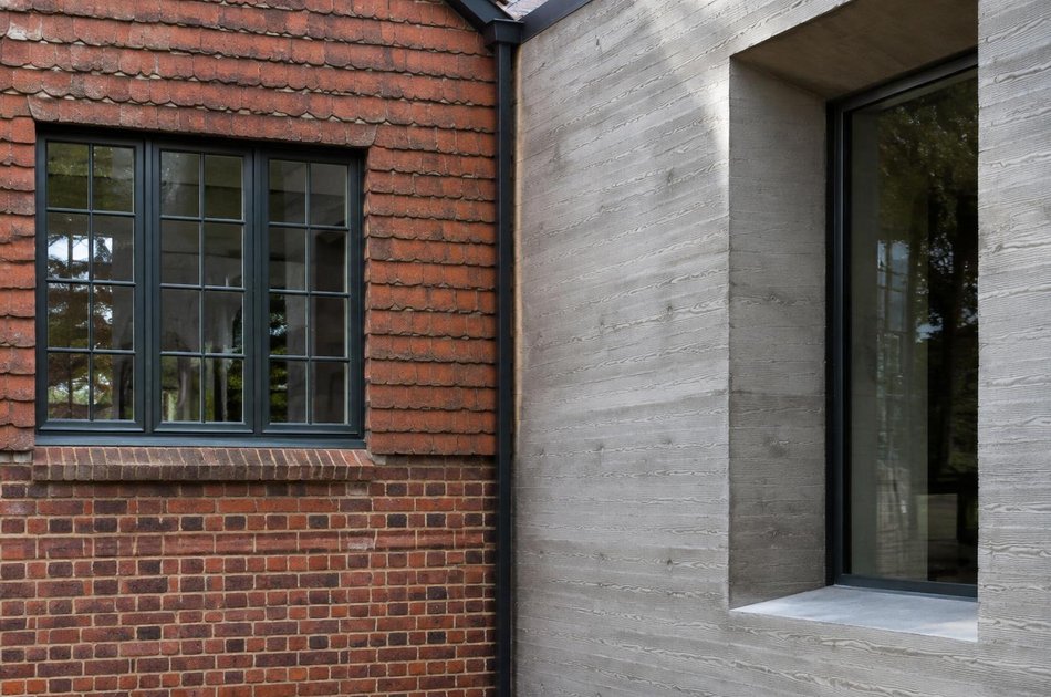 Period facade beside a new contemporary extension in Harrow on the Hill