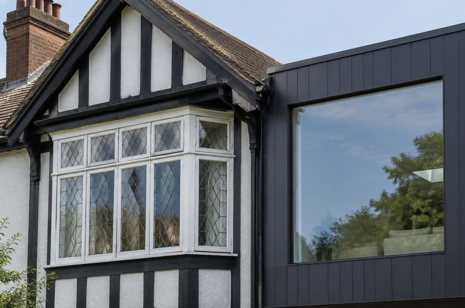 Period facade beside a new contemporary extension in Harrow