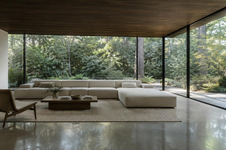 Contemporary living space opening onto a garden in Harrow Weald