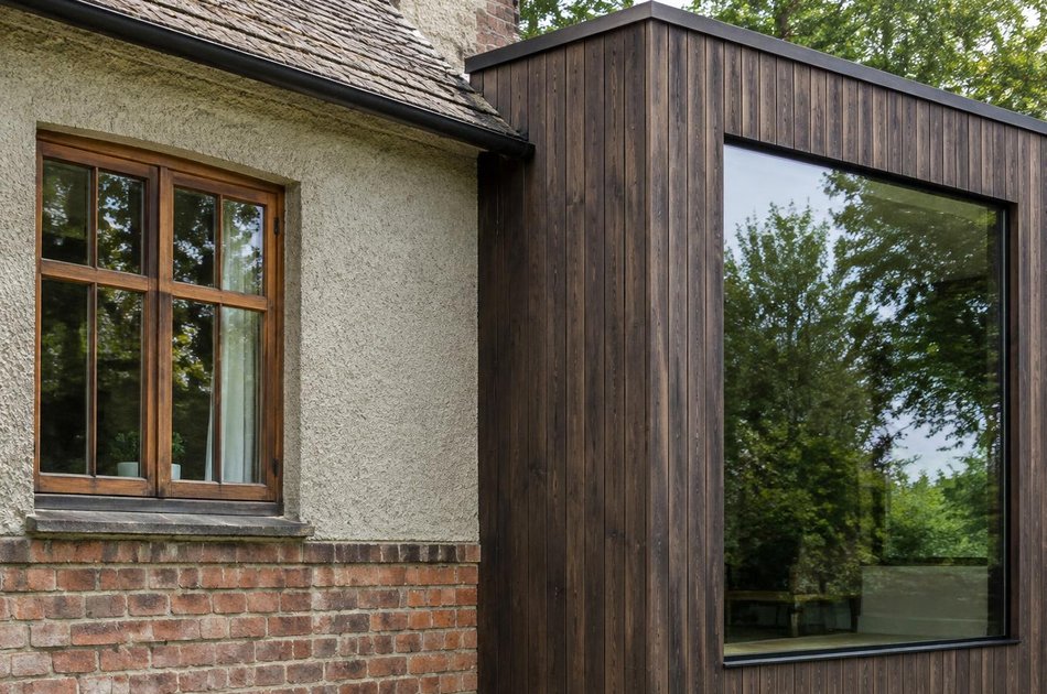 Period facade beside a new contemporary extension in Harrow Weald