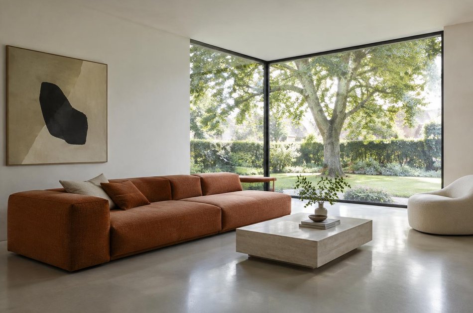 Contemporary living space opening onto a garden in Hornchurch