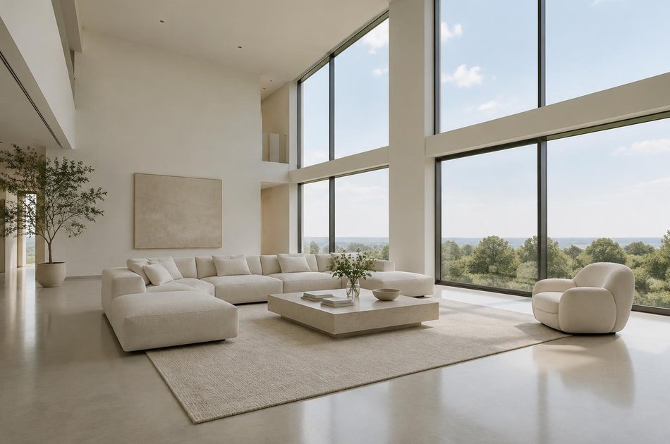 Contemporary living space opening onto a garden in Kilburn