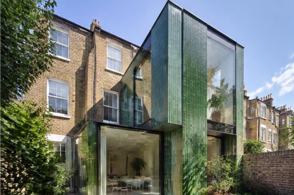 Contemporary glazed garden extension behind a period home in Lambeth