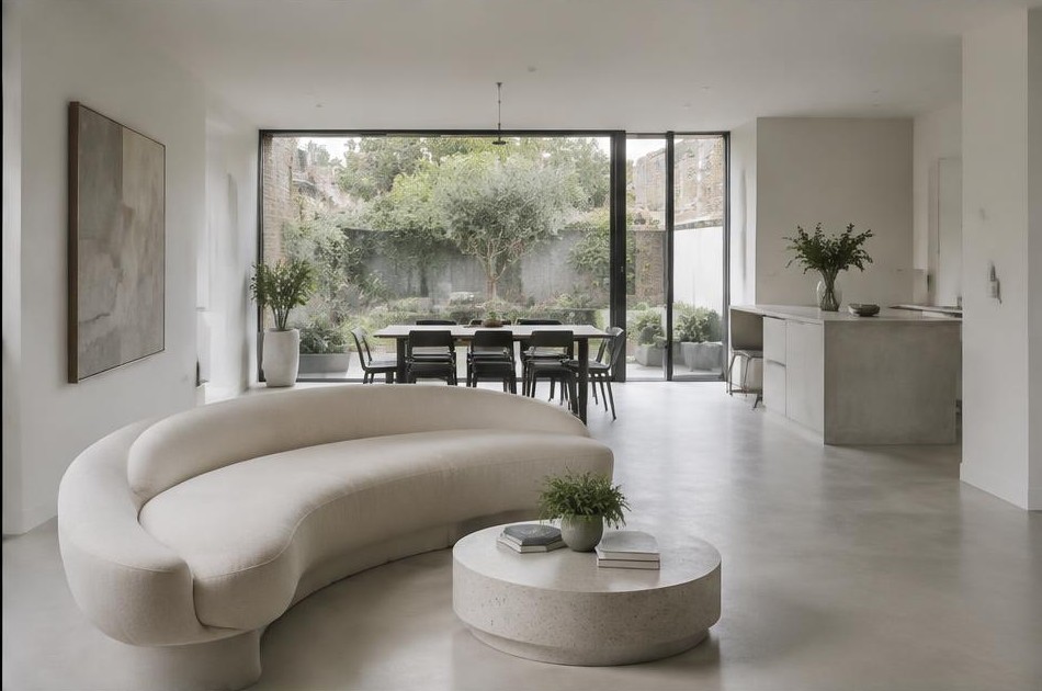 Contemporary refurbished living room with local garden views in London Fields