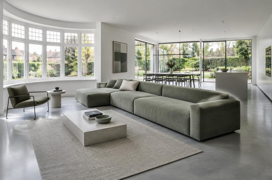 Refurbished modern interior with a retained period feature in Orpington