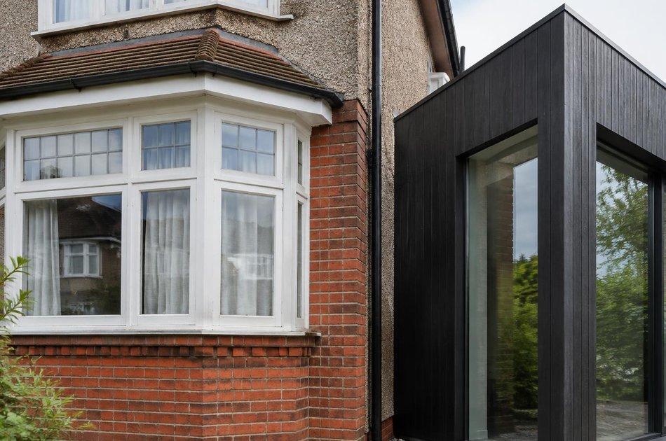 Period facade beside a new contemporary extension in Osterley