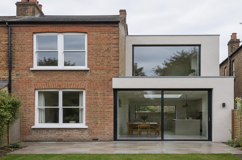 Period facade beside a new contemporary extension in Palmers Green