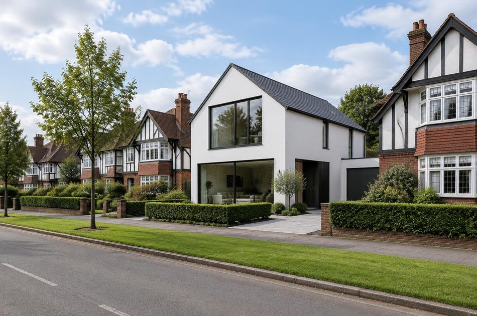 Contemporary house on a residential street in Petts Wood