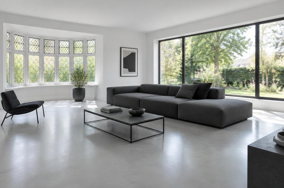 Refurbished modern interior with a retained period feature in Petts Wood