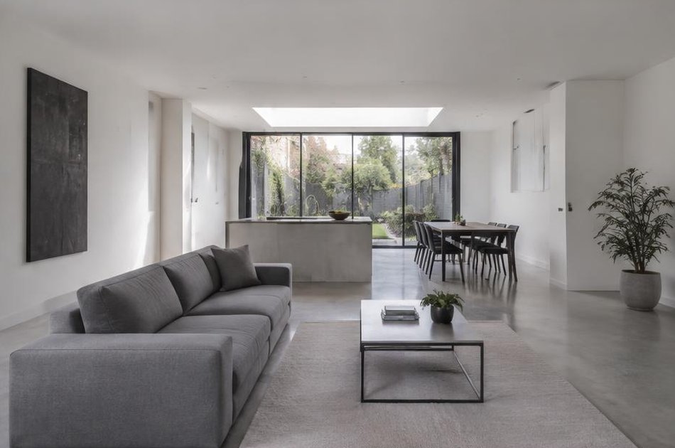 Refurbished open-plan Victorian terrace interior in Plumstead