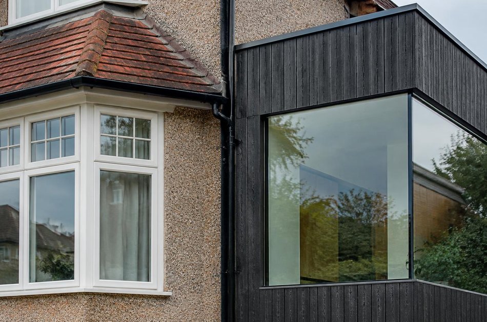 Period facade beside a new contemporary extension in Rayners Lane