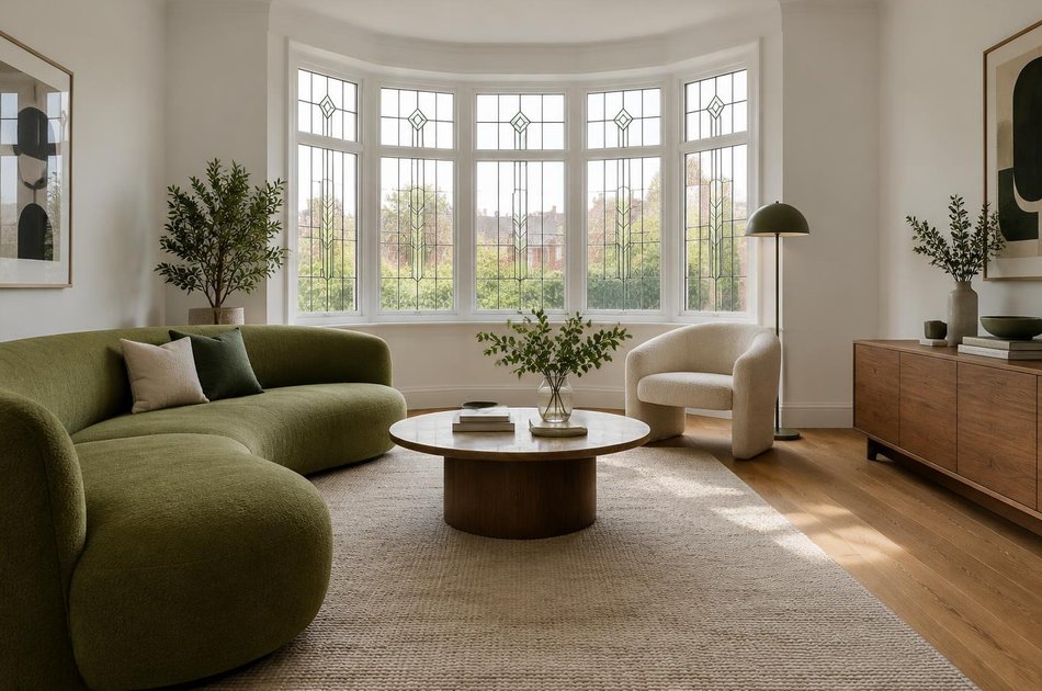 Refurbished modern interior with a retained period feature in Rayners Lane