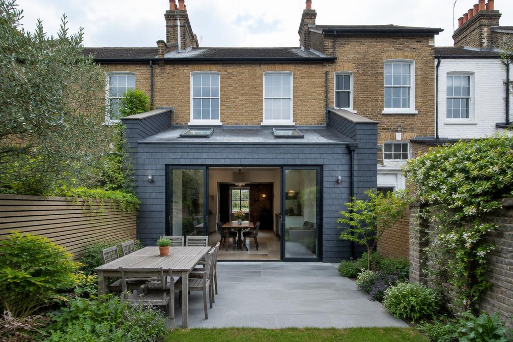 Victorian terrace with a slate-clad rear extension in Seven Kings