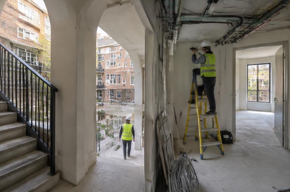 Construction work in progress on a Somers Town home