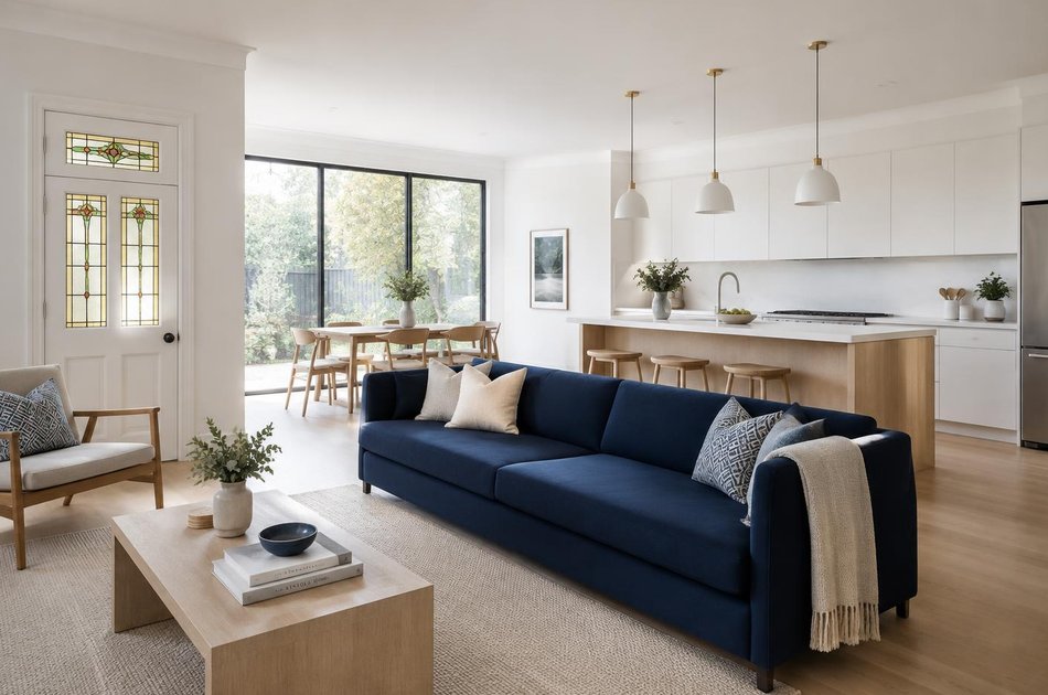 Refurbished modern interior with a retained period feature in South Croydon
