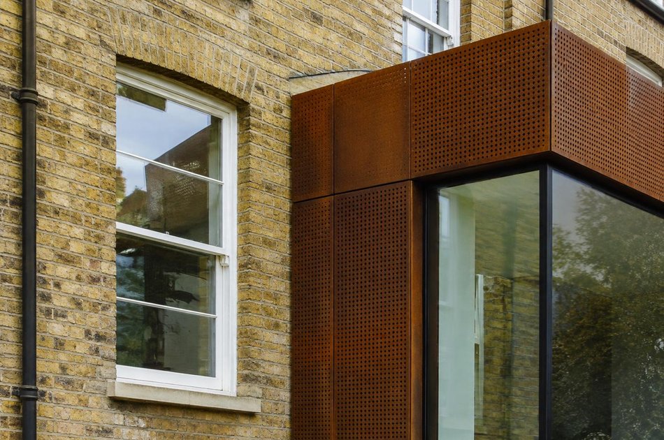Period facade beside a new contemporary extension in South Norwood