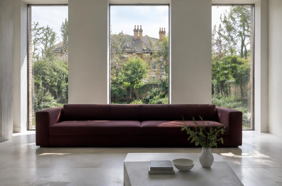 Contemporary refurbished living room with local residential garden views in St Margaret's