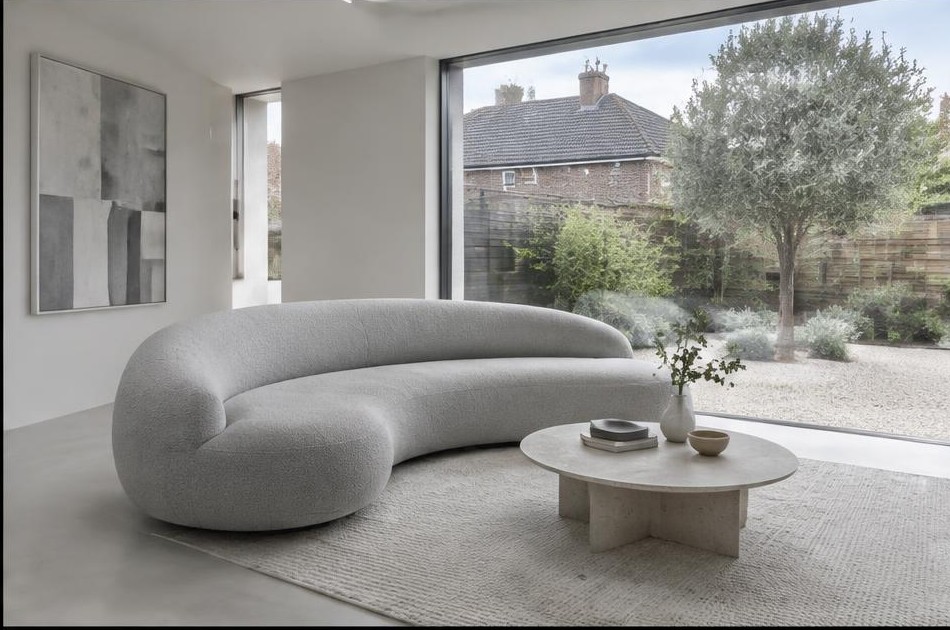 Contemporary refurbished living room with local garden views in Tolworth
