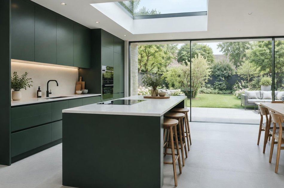 Kitchen extension with rooflight and garden glazing in Tottenham Hale