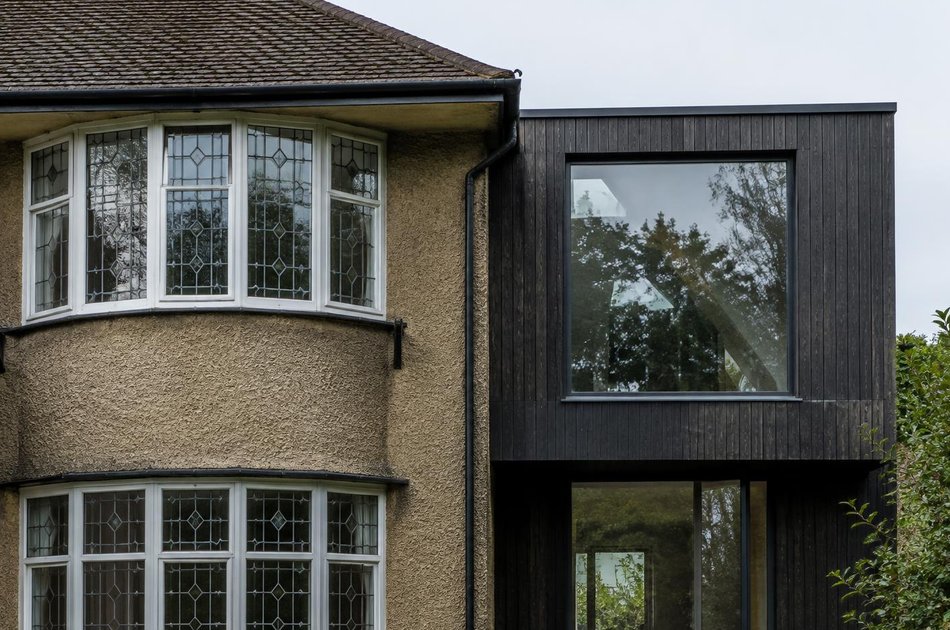 Period facade beside a new contemporary extension in Wembley