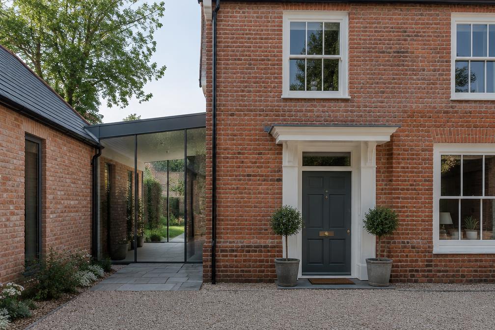 Georgian village house with a contemporary glazed link in West Drayton