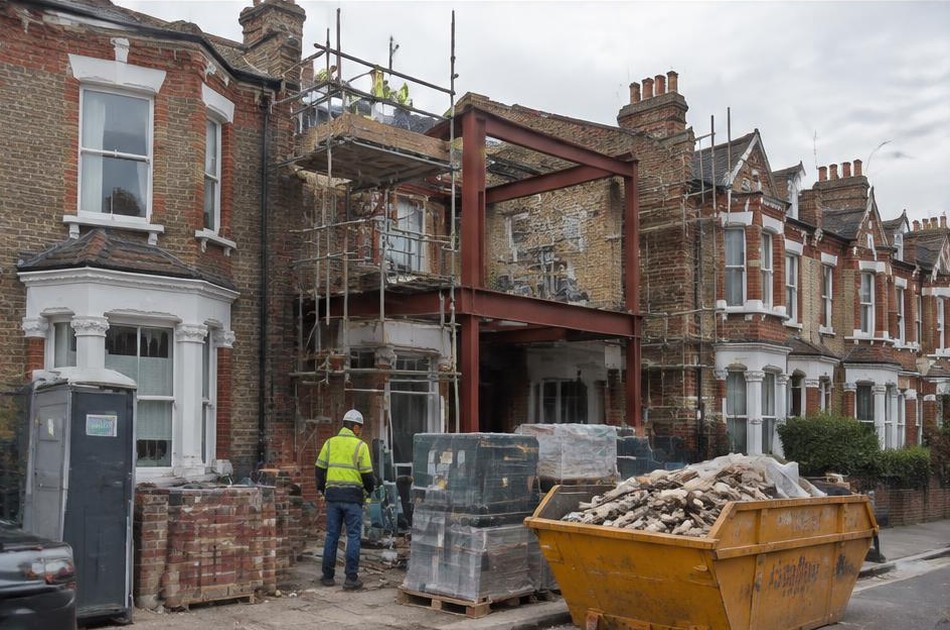 Construction work in progress on a West Hampstead home