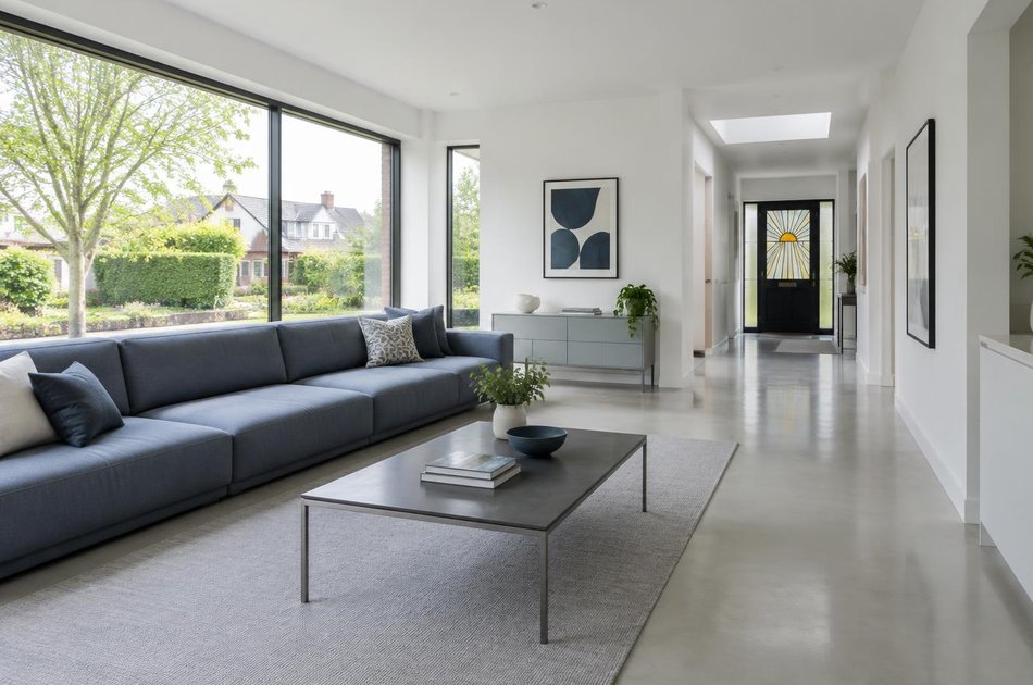 Refurbished modern interior with a retained period feature in West Wickham