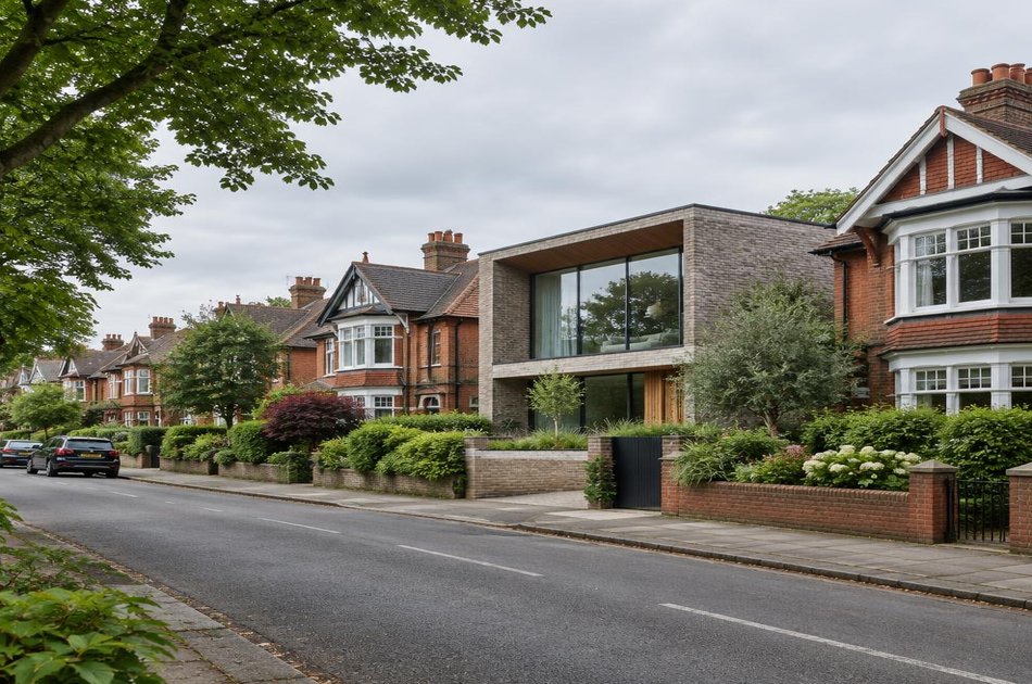 Contemporary house on a residential street in Winchmore Hill